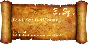 Biel Szilvánusz névjegykártya